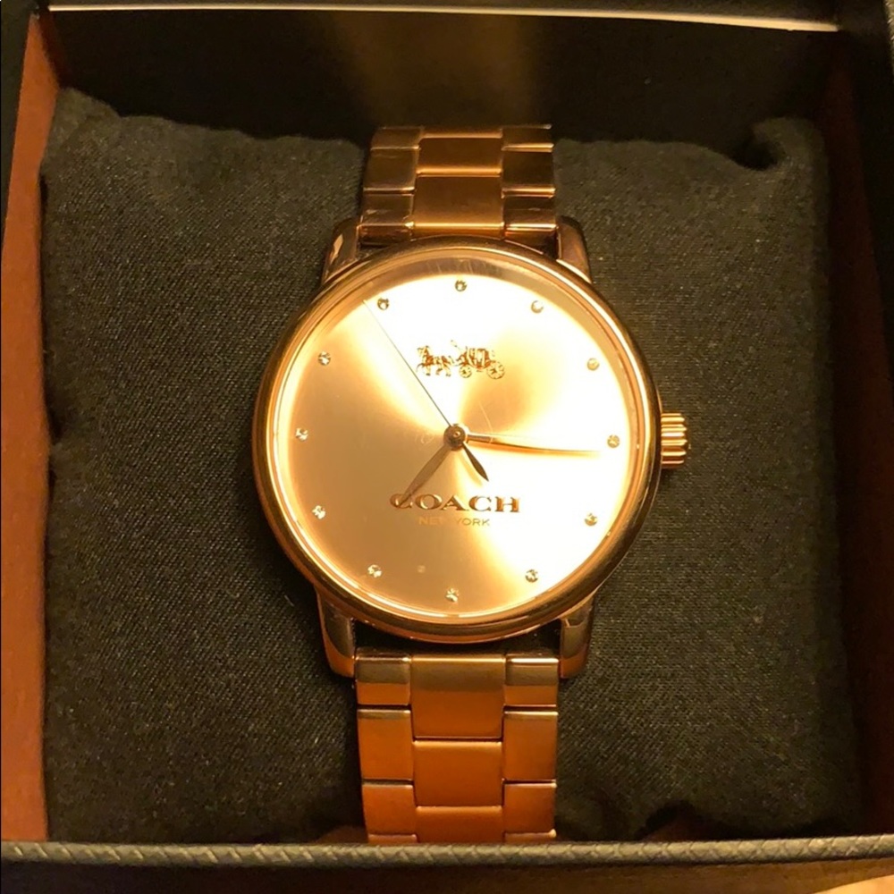 Rose gold coach watch